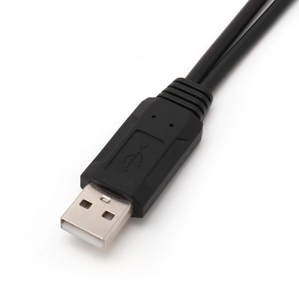 Bærbar 38 cm USB Han Universal Micro USB Dobbelt Han Y Adapter Splitter Kabel