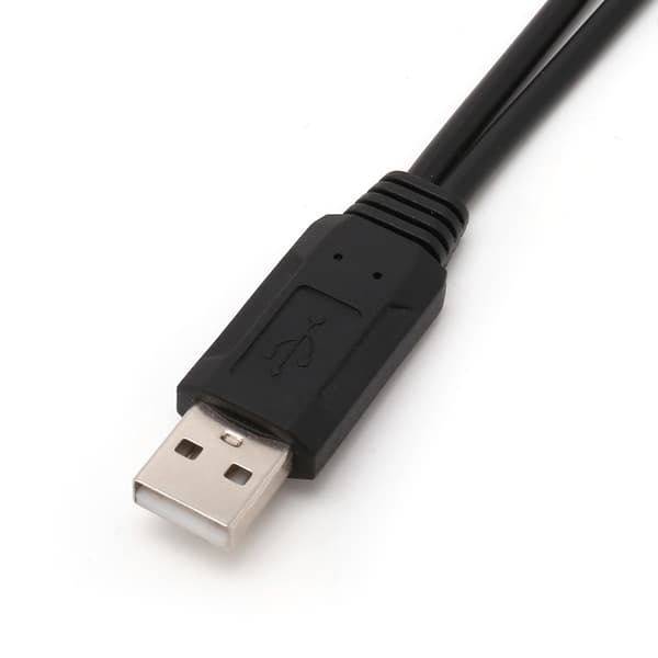 Bærbar 38cm USB Hann Universal Micro USB Dobbel Hann Y Adapter Splitter Kabel