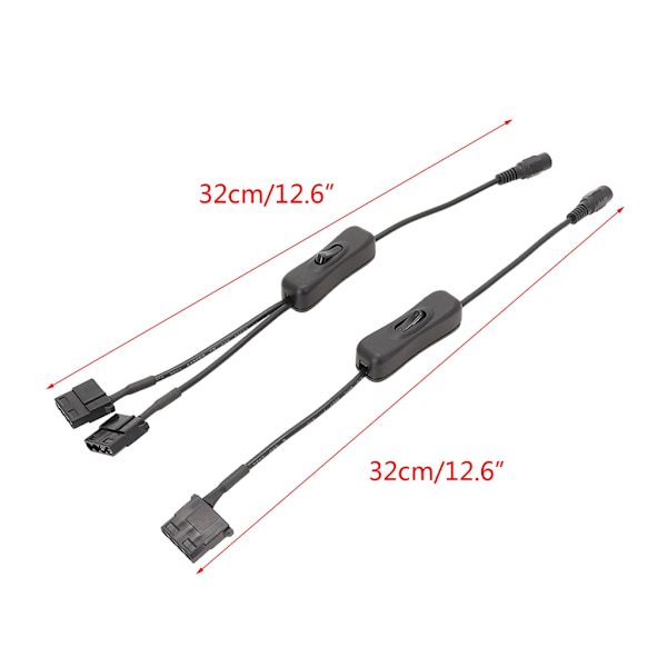 32cm DC5,5x2,1mm Plug to 4Pin för Molex datorfläkt Power Anslut datorfläkten till extern power One to one