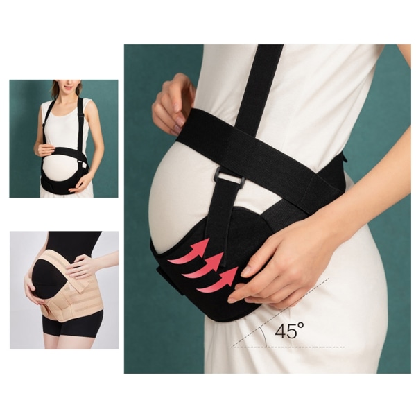 Magband för gravida kvinnor Gravidbälte Andas bukbindare Ryggstöd under alla stadier av graviditeten Khaki XXL