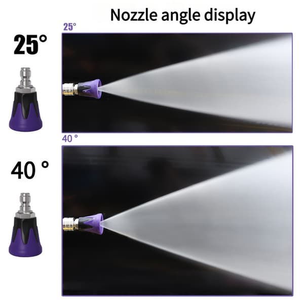 40° Bred Sprøjtedyse Til Bilvask 1/4 Tomme Boring 304 Rustfrit Stål Design Blue