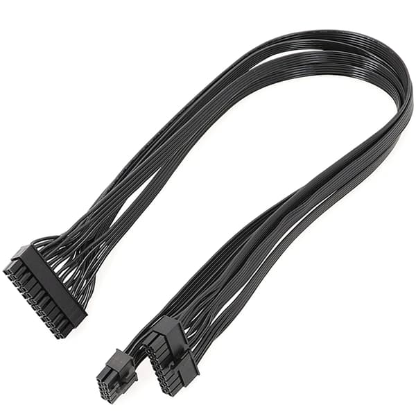 Holdbart 60 cm sort fladt kabel til EVGA G+ G2 G3 P2 T2 GS-serien modulær strømforsyning