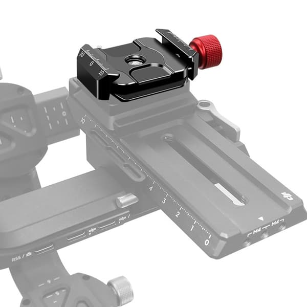 Hurtigudløser klemmebeslag adapterbase i aluminiumslegering til stativer, sort