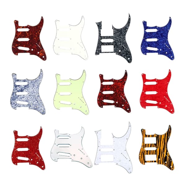 3-lagers 11-håls elgitarr valskydd anti-scratch pärlplatta cover för ST SQ elgitarrtillbehör White pearl