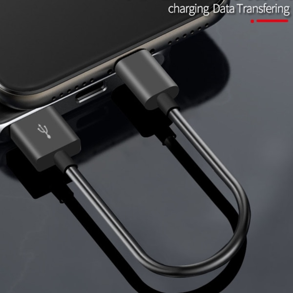 10 cm kort USB till Type-C-kabel Höghastighetsladdningssladd Stöd för dataöverföring för smartphones i 15-serien White