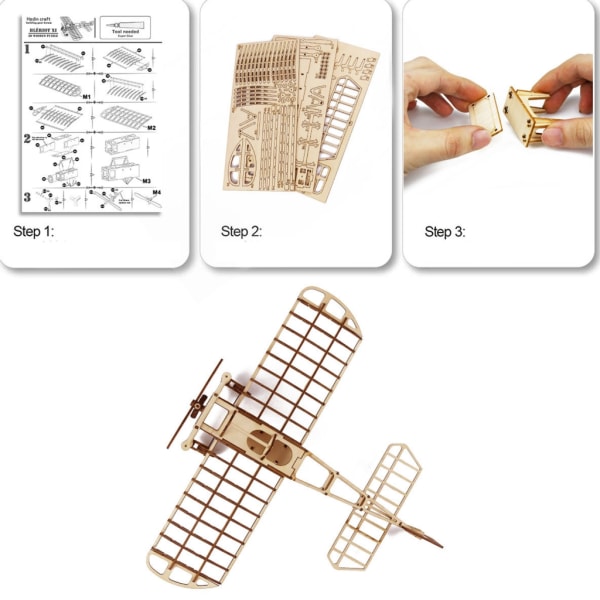 Wood Model Aircraft set Wood Puzzle DIY Wright Flyer modell Flygplan set för barn Vuxen Woodcraft set att bygga present