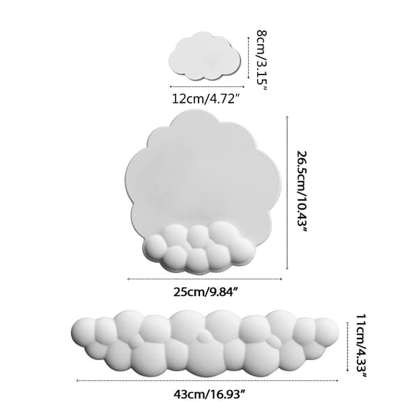 Cloud Håndledsstøtte Combo Muse Håndledsstøtte Ergonomisk Smertelindring Håndfladestøtte Black