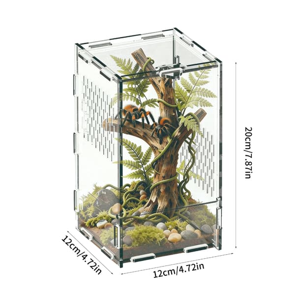 Terrarium för husdjursreptiler, avelsbox med observationsfönster, frontöppning