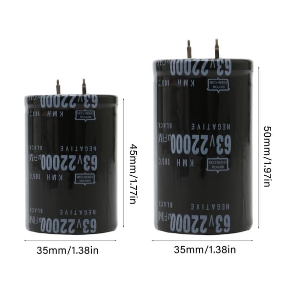 20000μF Elektrolytkondensator 63V til Elektronikudstyr Tilbehør 35X45mm