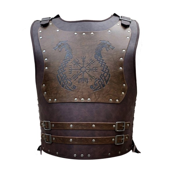 Läder för män medeltida punkväst Viking Cosplays Bågskyttar Dräkt Vuxen Bröstskyddskläder Jerkins Coat Halloweens Ssangyong