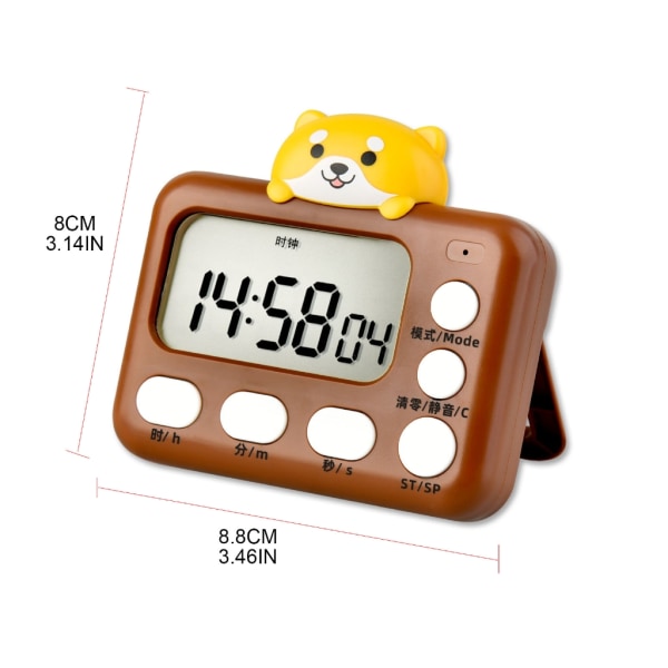 Tecknad Djur Digital Timer Elektronisk Väckarklocka Magnetisk Nedräkning Timer Desktop LCD Digital Screen Klocka Timer Piggy