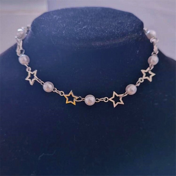 Egirl Smycken Cool Hollow Star Pendant Halsband DIY Fashion Pearls Star Choker Y2K Halsband för kvinnor Punk Accessoarer
