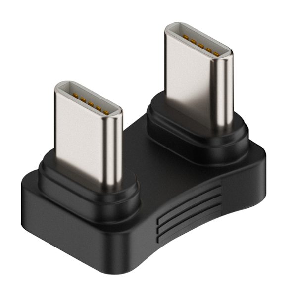 180 Graders Vinklad U-Formad Typ-C Adapter Hane till Hane Laddare Adapter PD 65W Laddning för Telefon Surfplatta Bärbara Datorer
