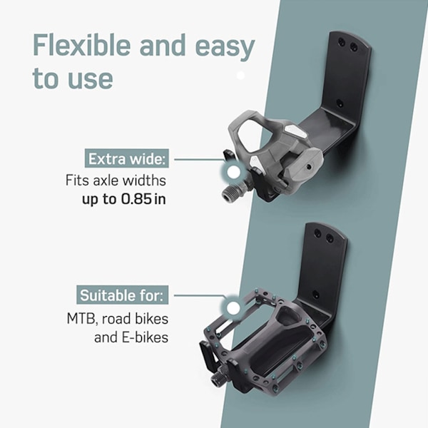 Väggmonterad pedalhållare Justerbar pedal Väggfäste Utrymmesbesparande ställ för garage och bod Maximera utrymmeseffektiviteten