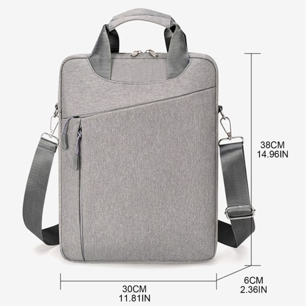 Portfölj Business-väskor för 15,6-tums bärbar datorväska Stänksäker bärbar Crossbody-axelhandväska Light gray