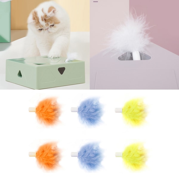 Interactive for Cat Toy Funny Simulation Feather Replacements for Head Stick Toy for Head for FOFO Kitten Playing Teaser