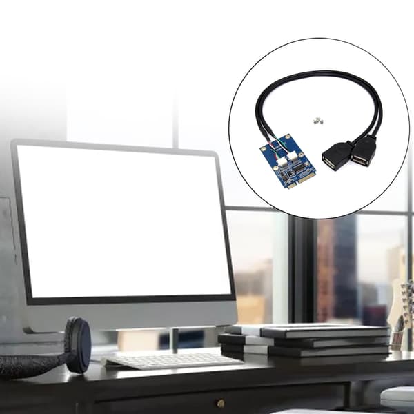 Liten PCIE til to USB2.0 adapterkonverter med rask hastighet for bærbare datamaskiner