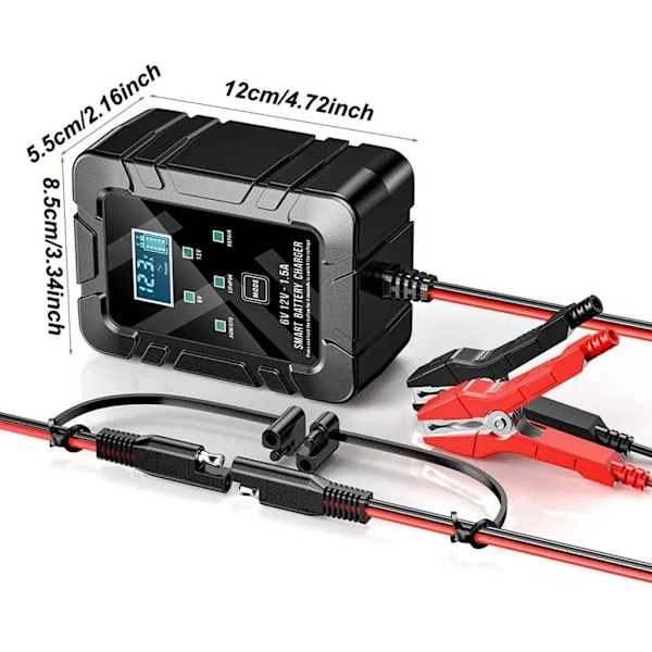 Automatisk 6V 12V Batterivedligeholder til Biler Motorcykler RV'er med Hurtig Opladning