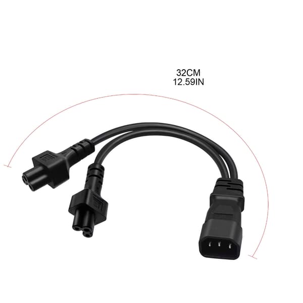 3 terminaler IEC320-C14 til C5+C5 strømkabel han til hun stikledning