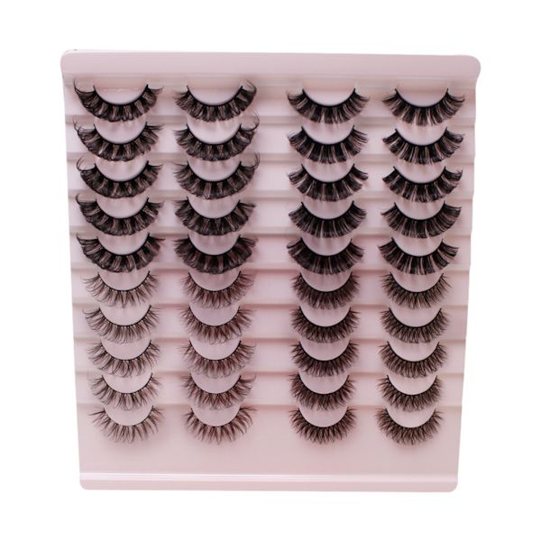 Løsvipper Russiske Strip Vipper D-Curly Naturlige Fluffy-Vipper Wispy Falske Øyevipper 3D Effekt Faux Mink Vipper 20 Par