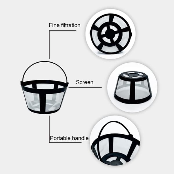 Holdbart nylon kaffefilter, unik kaffesi til 12-kops kaffemaskiner