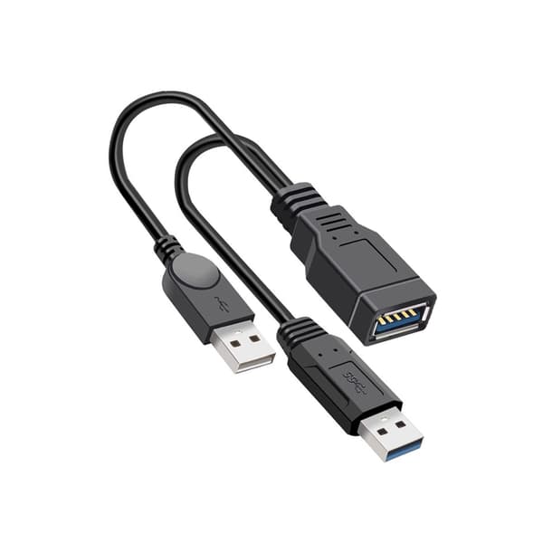 USB3.0 dataöverföringskabel med flera strömingångar för externa enheter