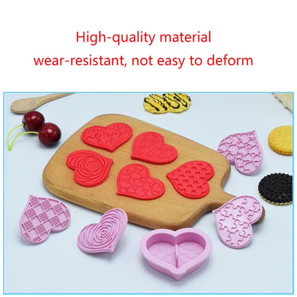 DIY kageforme i plastikmateriale, udstikkere, hjerteformer til Valentinsdag