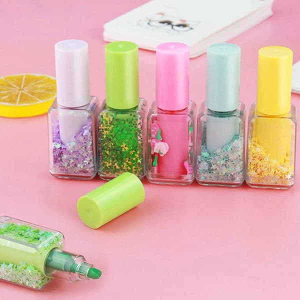 4 st Highlighters Set Ritpenna Nagellacksform Markeringspennor