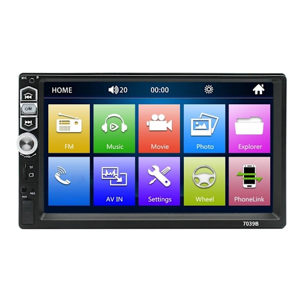 Auto Audio System Bilradioafspiller LCD Bluetooth Audio & Håndfri Opkald