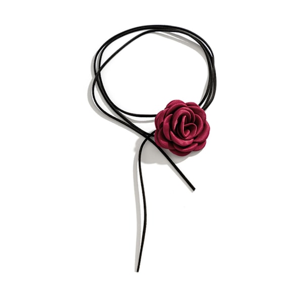 Gotisk Elegant Stor Ros Blomma Nyckelbenskedja Halsband Kvinnor Brud Justerbar Choker Mariage Smycken Y2K Tillbehör