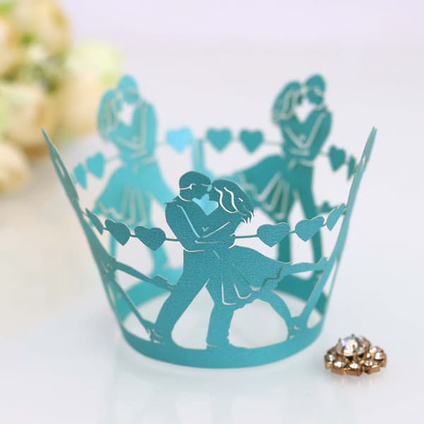 100 stk. Cupcake Forme Bageforme Non-stick Muffin Papir Bryllupsdekoration Valentinsdag White