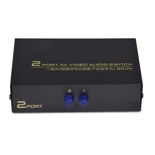 2 Port AV RCA Switch 2 ind 1 ud Komposit Video L/R Switch Selector Boks til DVD Afspiller SNES N64 til Gam