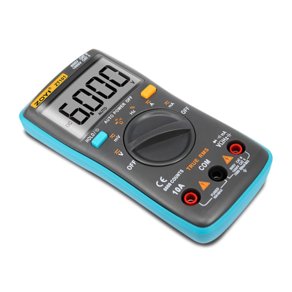 ZT101 Digital multimeter Bakgrundsbelysning A-C/D-C Amperemeter 6000 Counts A-C/D-C Amperemeter Voltmeter Bärbar Mätare Spänningsmätare