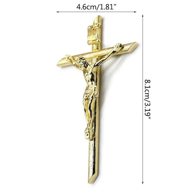 Krucifix för korshänge dop Kristna smycken 24K guld antikt Jesus halsband Presentförpackat katolsk bönamulett