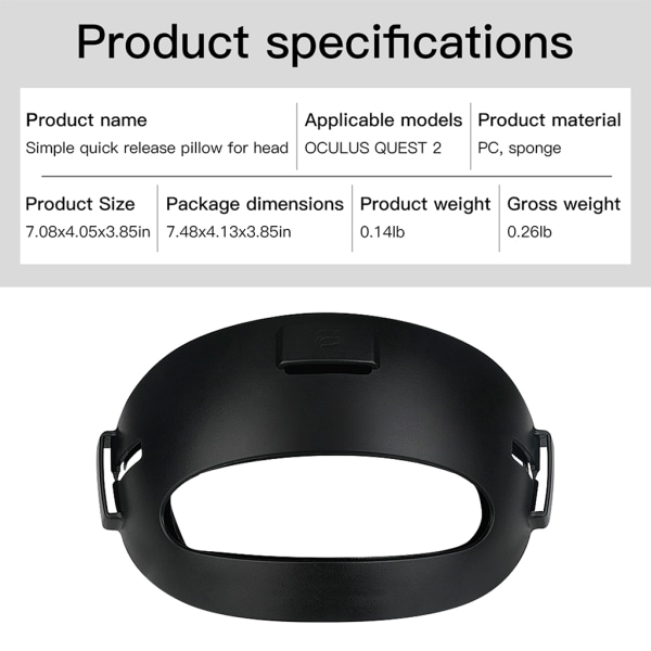 Andningsbart Pannband VR Headset för huvudkudde för Oculus Quest 2 VR Halkfritt pannband Ergonomisk design
