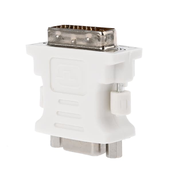 Mini dataskjermkonverterer hvit DVI D til VGA hunnadapter holdbar