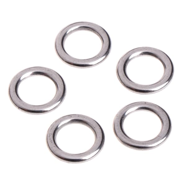 50st Fiske Solid Rostfritt Stål Snap Split Ring Lure Tackle Connector Ny M