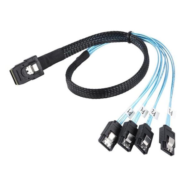 Mini SFF-8087 36P till 4 SATA-kabel 90 grader Målhårddisk Datakabelbyte 12Gbps hårddiskdata Enkel att använda B
