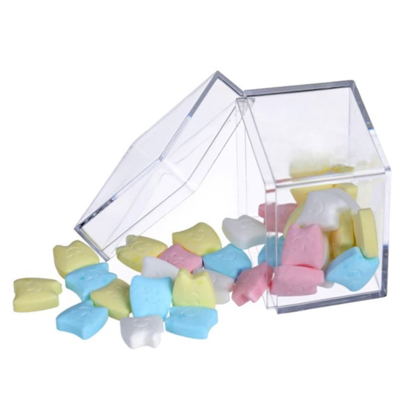 12st klar akryl fyrkantig kub godislåda behandla presentförpackningar behållare för bröllop
