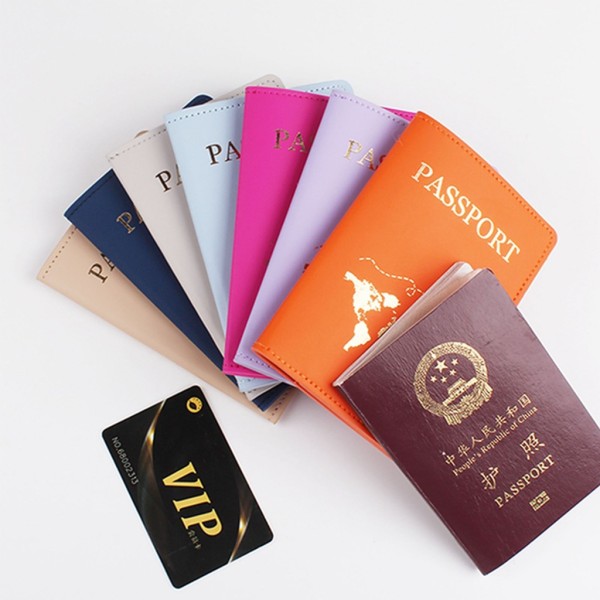Mode Rese Pass Cover Pu Läder Print Bagagelapp Resväska Adresshållare Bagage Boarding Tag Etikett Deep Blue  2 piece set