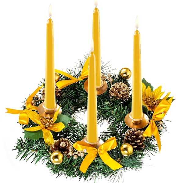 Julkrans Ljusstake Hem Fest Xmas Ljusstakar Bord Kyrka Matsal Prydnad Red