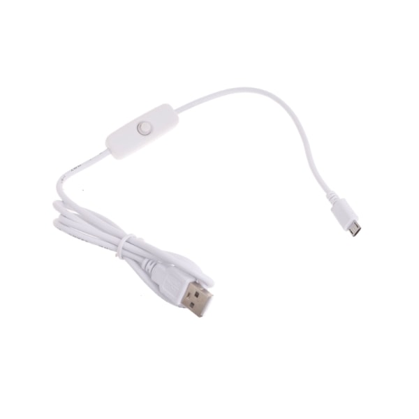 Micro USB Power Laddningskabel med Switch USB2.0 till MicroUSB Converter för RaspberryPi USB till mikro USB -kabel White 1m