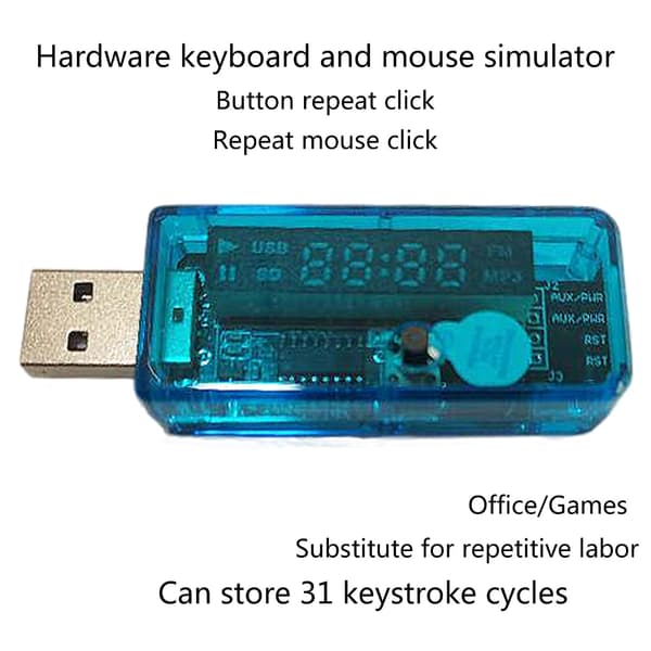 USB-tastatur og museemulator Ren fysisk hardware Auto Cycle Random Button