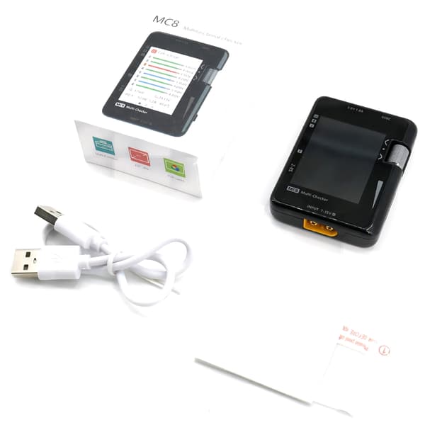 MC8 Mini Size Cell Checker 32-bitars batterimätare Multifunktionssignalmätenhet med USB C snabbladdning
