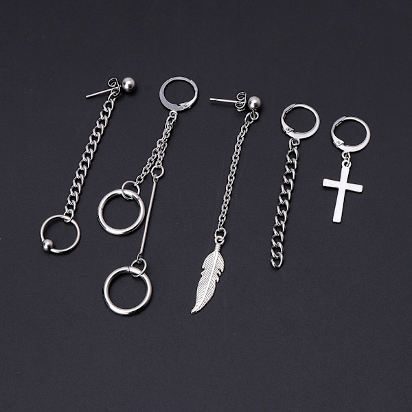 5 st koreanska Dangle örhängen Kit Snygga kedja droppörhängen Modesmycken Jubileumspresent till pojkvän Flickvän