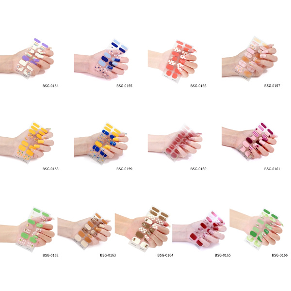 16 st Nail Art Helomslagsdekaler Nail art Wrap Heltäckande Cover Nagelremsa för kvinnor Tjej DIY Design Manikyr BSG159
