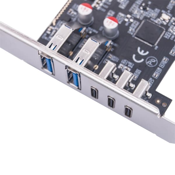 USB-expansionskort med 5 portar typ A och typ C som stöder flera