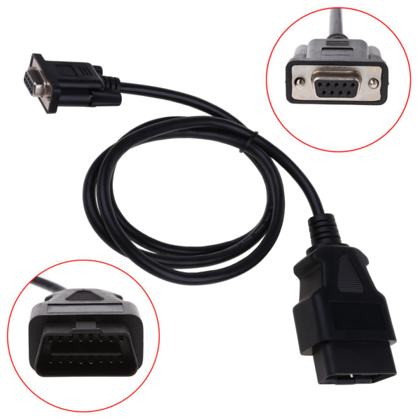 Universal OBD2 16Pin TO DB9 RS232 Adapter Linbana Auto Diagnostic Interface