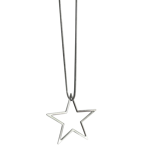 Y2K Ihålig Stjärna Hängsmycke Halsband för Kvinnor Egirl Koreansk Mode Punk Kläder Pentagram Tröja Halskedja Trend Smycken