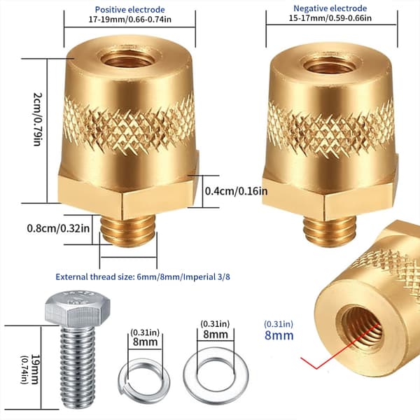 Akun navan sovitin, 3 koon kierre, akun navat, sovitin External 3mm Internal 8mm